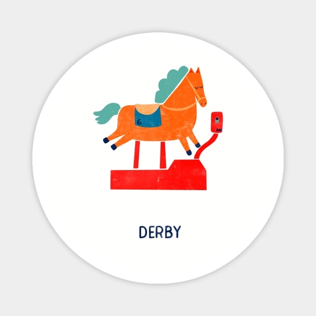 Kentucky Derby Coin Horse Magnet by dan's droppings